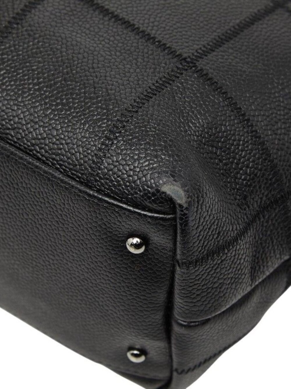 Chanel Choco Bar Logo Tote Black Caviar Leather - Picture 4 of 10